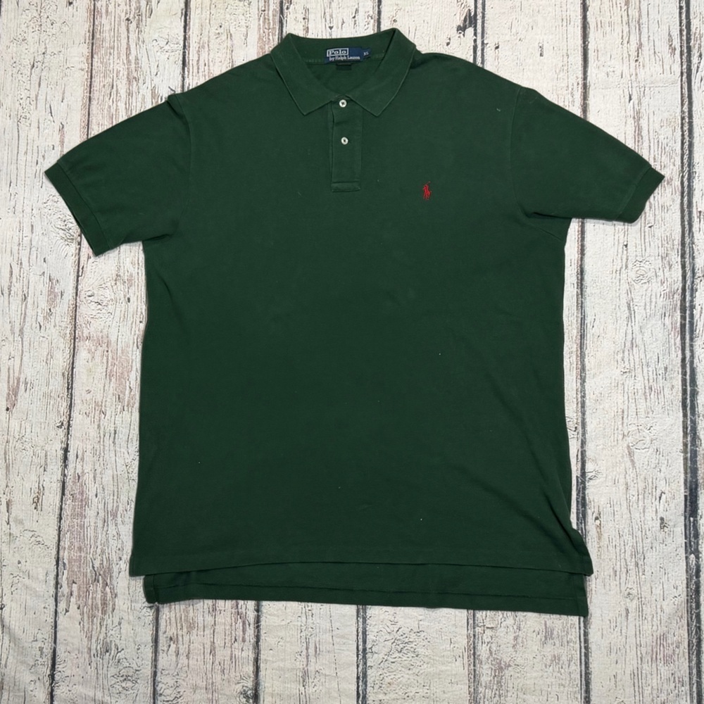 Polo Ralph Lauren Dark Green Short Sleeve Tennis Golf Preppy Shirt Men